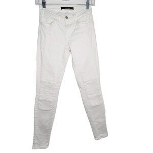J Brand White Equestrian Like Ankle Skinny Jeans